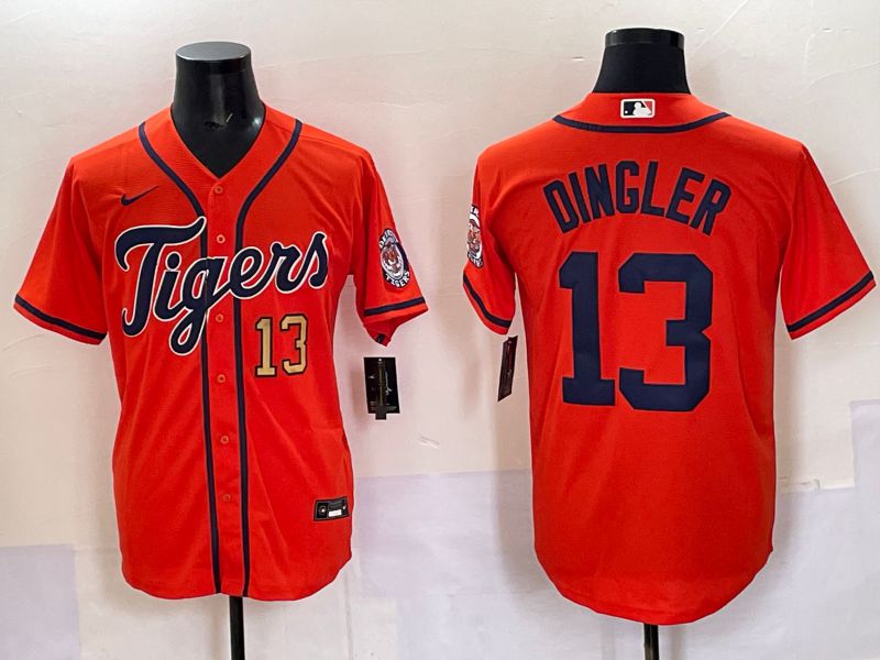 Men Detroit Tigers #13 Dingler Orange Game 2025 Nike MLB Jersey style 001